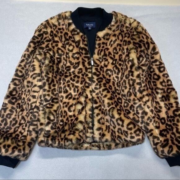 Splendid Faux Fur Jacket Leopard Print full zip cozy mob wives Women’s Size XS - Picture 8 of 15